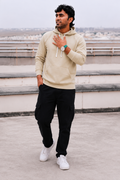Classic Beige Hooded Sweatshirt for Men